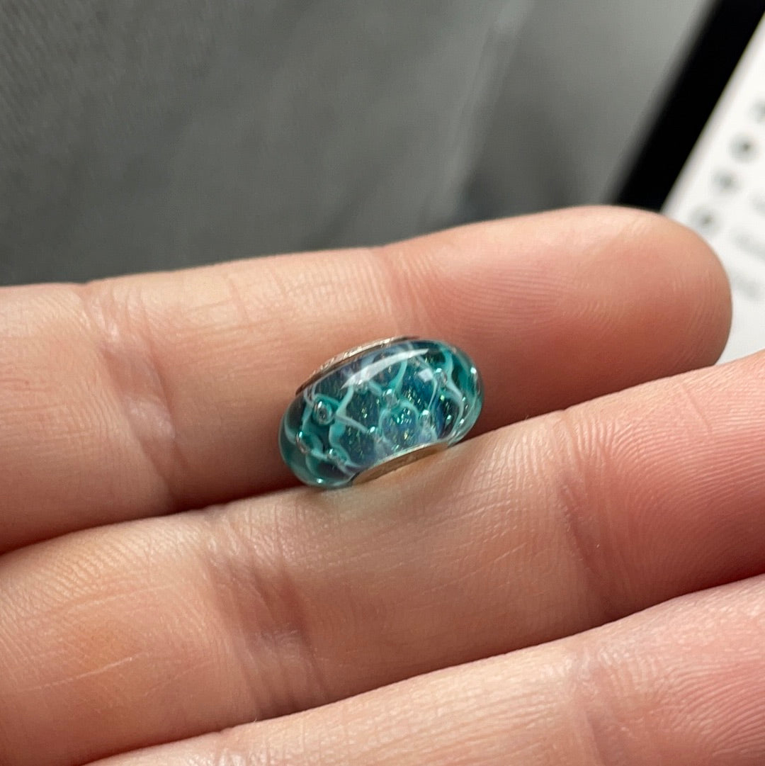 Genuine Chamilia Murano - Blue, Turquoise Mermaid Shimmer BEAUTIFUL