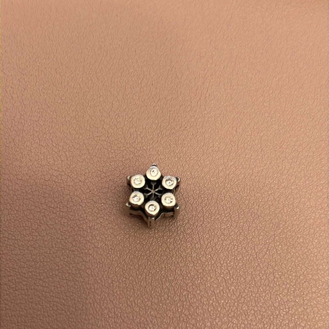 Genuine Chamilia Pave CZ Snowflake Charm