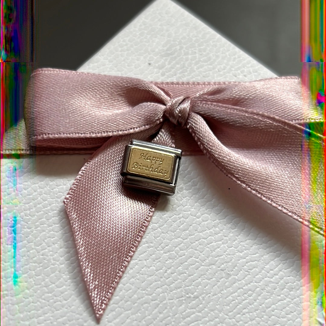 Genuine Nomination Silver Link Charm Two Tone Happy Birthday