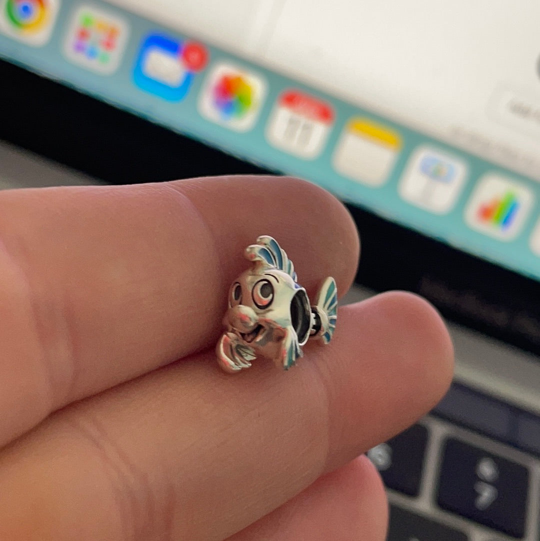 Genuine Pandora Little Mermaid Flounder Fish Enamel Charm