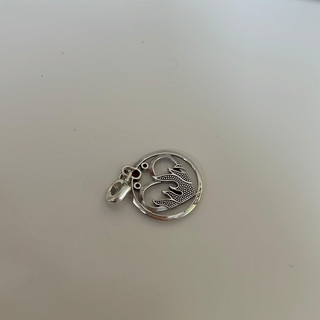 Genuine Pandora Me Fire Inside Enamel Medallion CZ Large Charm