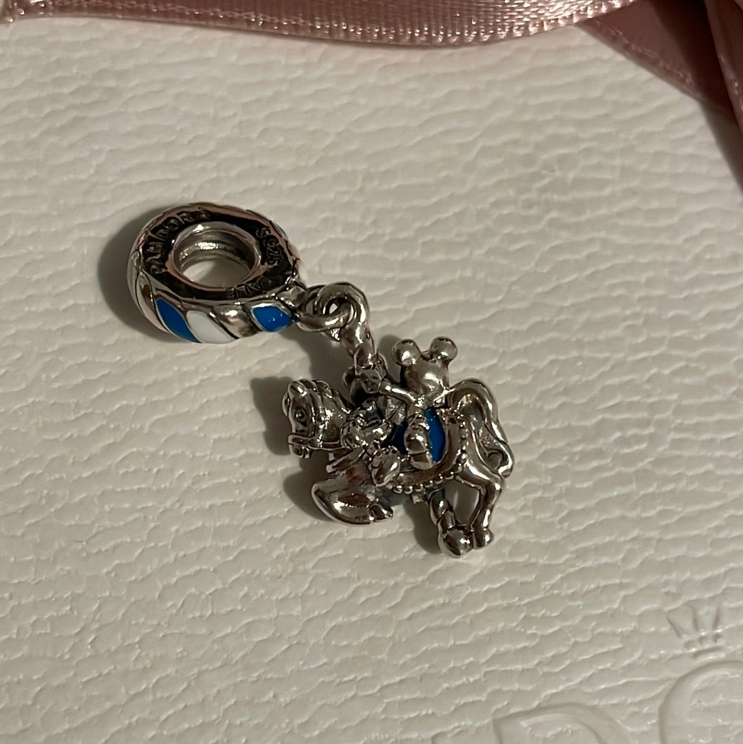 Genuine Pandora Disney Parks Exclusive Minnie and Mickey Carousel Charm Horse