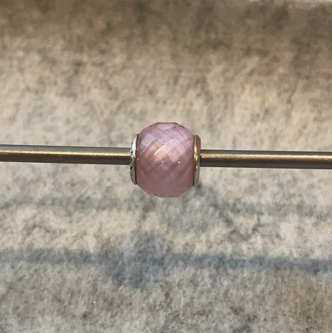 Genuine Pandora Small Facet Murano In Pink