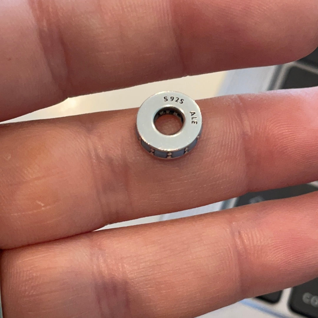 Genuine Pandora Opal Iridescent Flat Silver Spacers Single