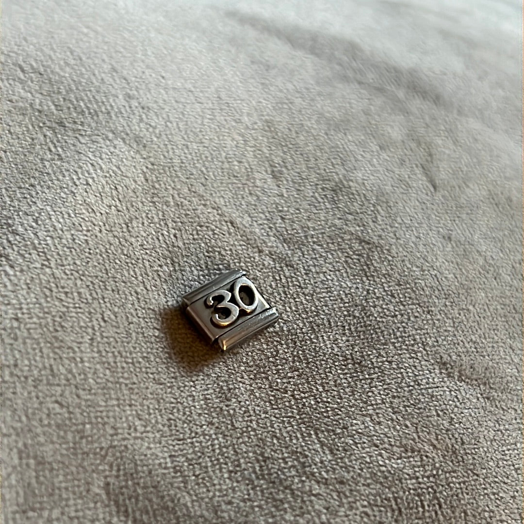 Genuine Nomination Silver 30th Link Charm