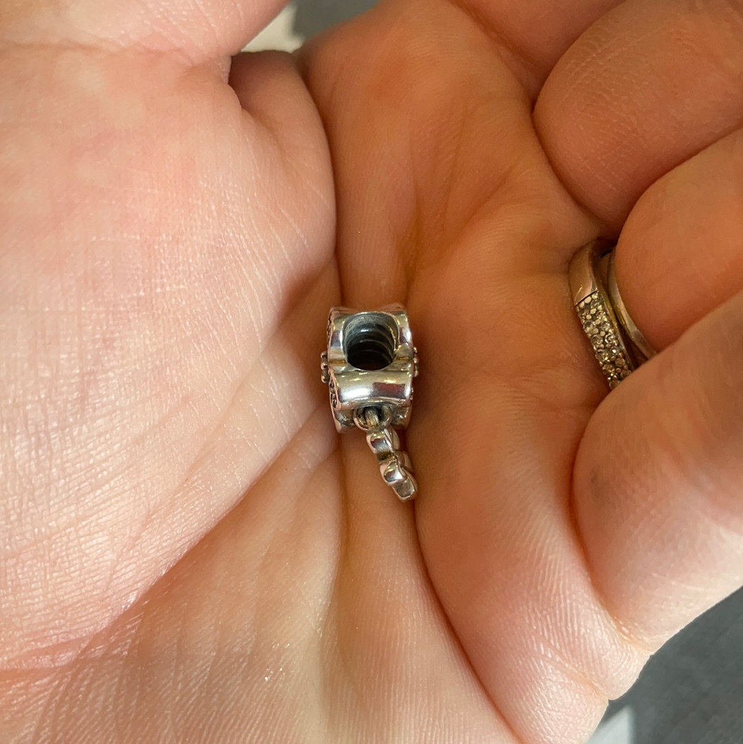 Genuine Pandora Bloom Pave Daisy Meadow Blossom Flower Charm With Enamel White Dangle