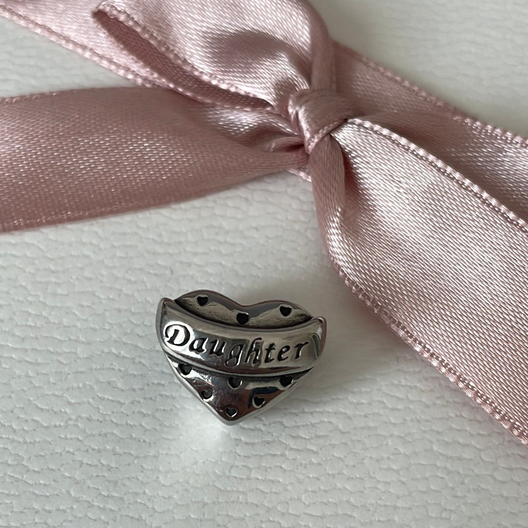 Unbranded Large Heart Daughter Charm