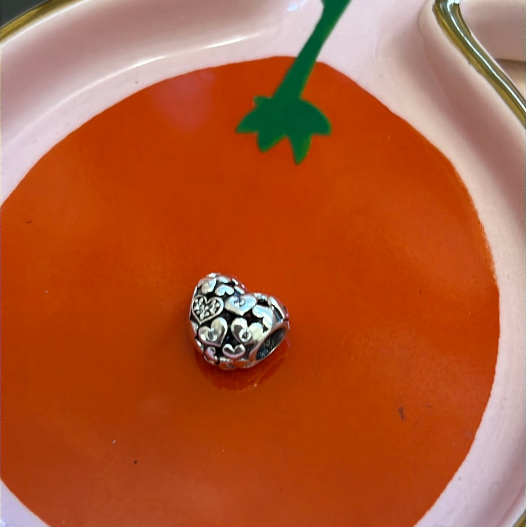 Genuine Pandora Sparkling Hearts in a Heart Charm