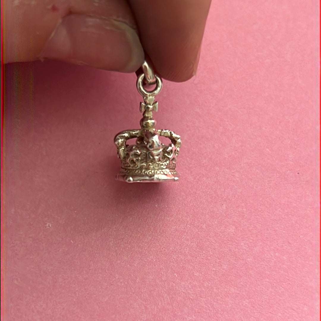 Genuine Links of London Sterling Silver London Crown Royal Charm fits RARE on Sweetie Bracelet
