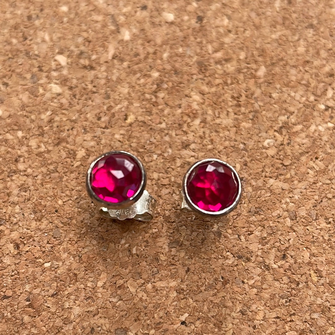 Genuine Pandora Red Garnet January Birthstone Earrings