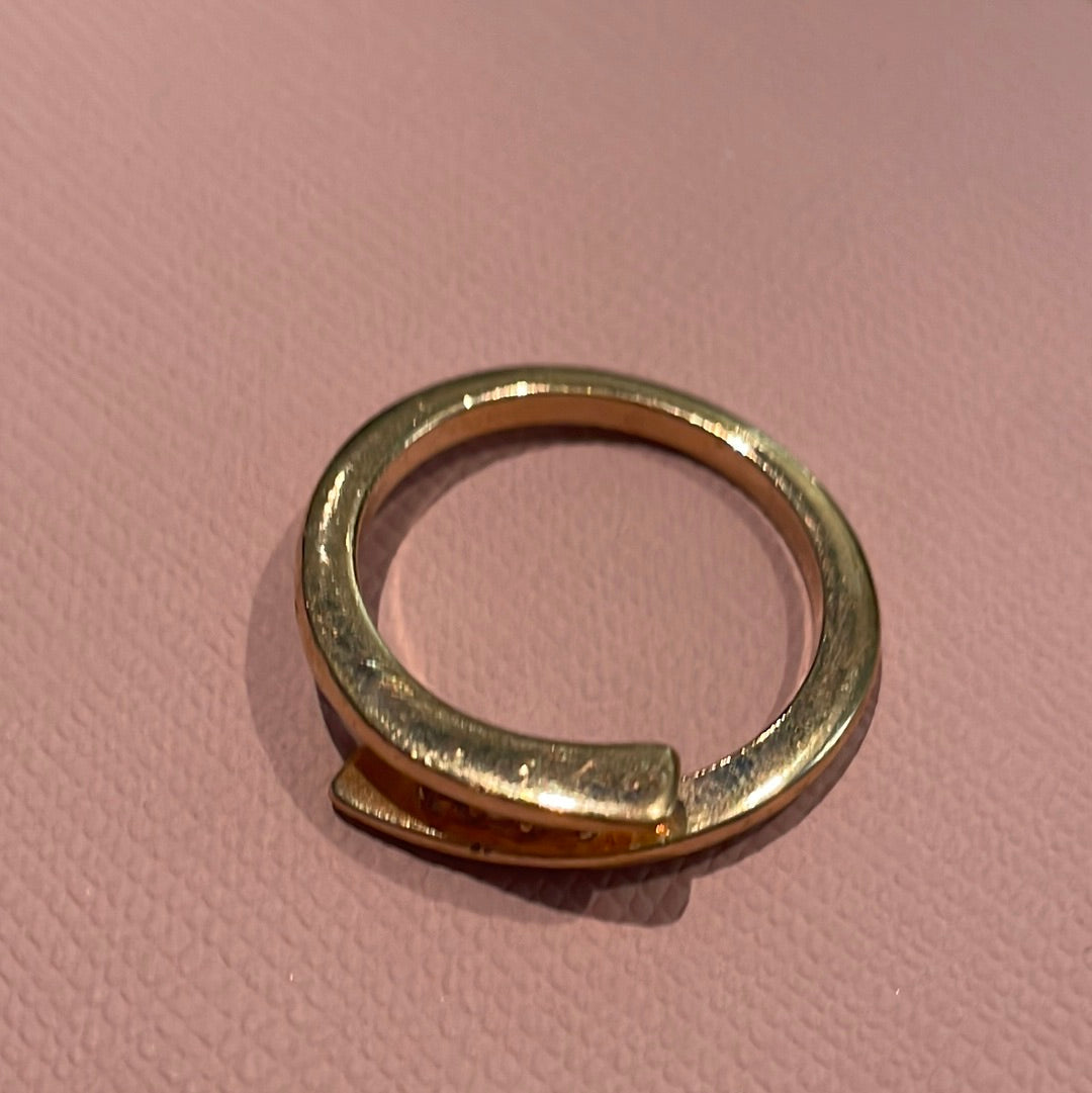 Unbranded Sterling Silver Gold Plated Clear CZ Stone Ring Size 56