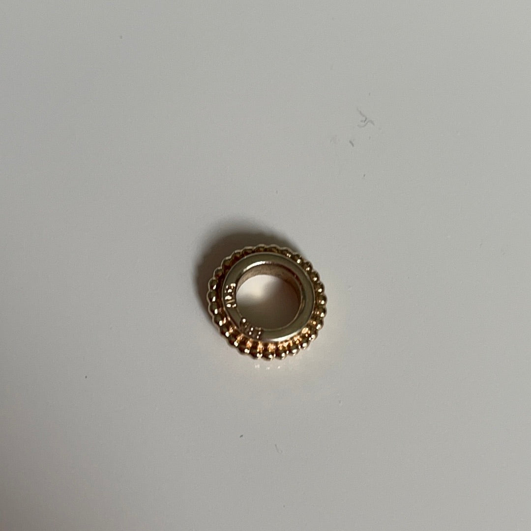 Genuine Pandora Solid 14ct Gold Sun Tiny Dotted Spacer Charm RARE HTF