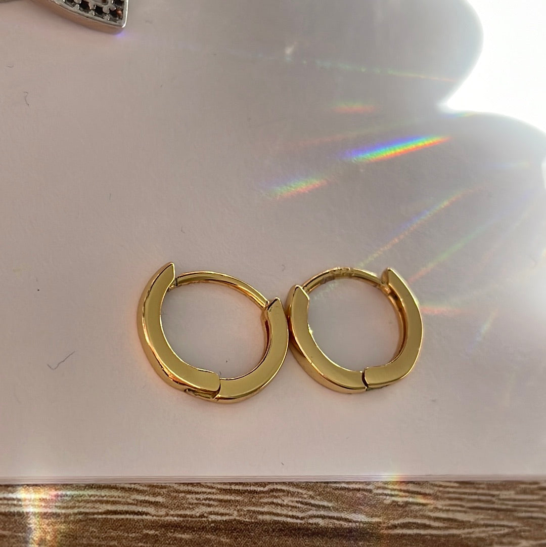 Brand New Sterling Silver Gold Plated Tiny Hoops Earrings