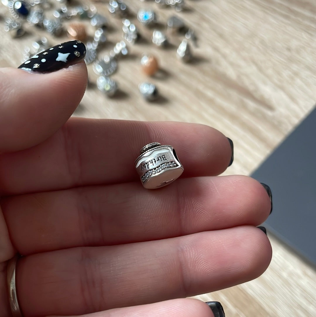 Genuine Pandora Pink Enamel Birthday Cake Charm