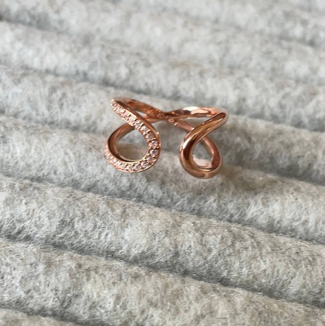 Genuine Pandora Ring Rose Gold Statement Ring Size 60