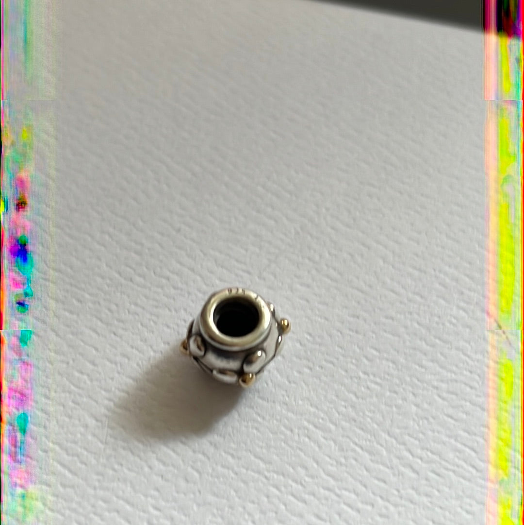 Genuine Pandora HTF RARE Two Tone Cross Flower 79383 Charm