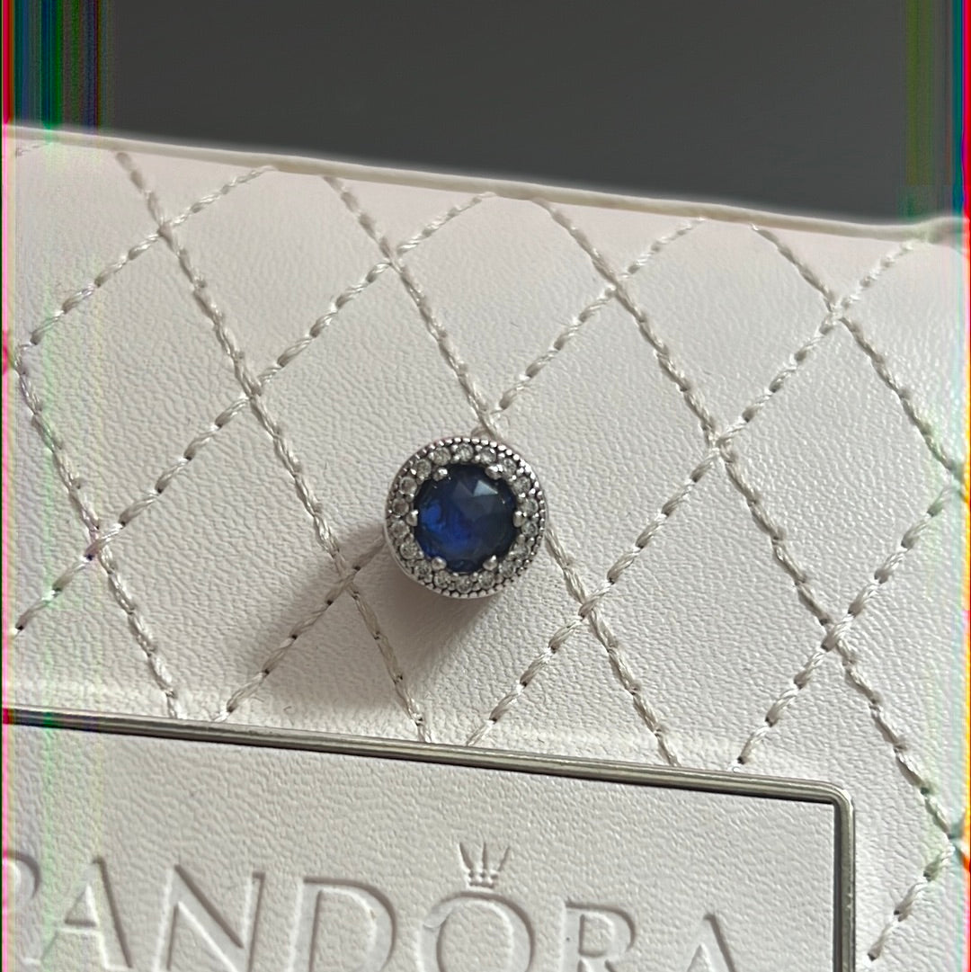 Genuine Pandora Peace Blue Pave Charm Sparkle Essence
