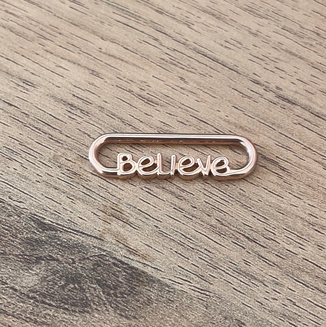 Genuine Pandora Me Rose Gold “Believe” word link