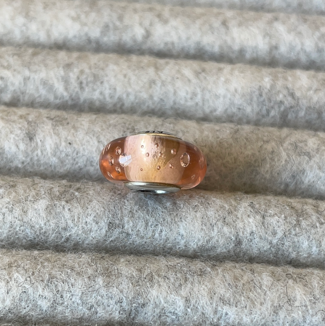 Genuine Pandora Golden Pinky Glass Murano Charm