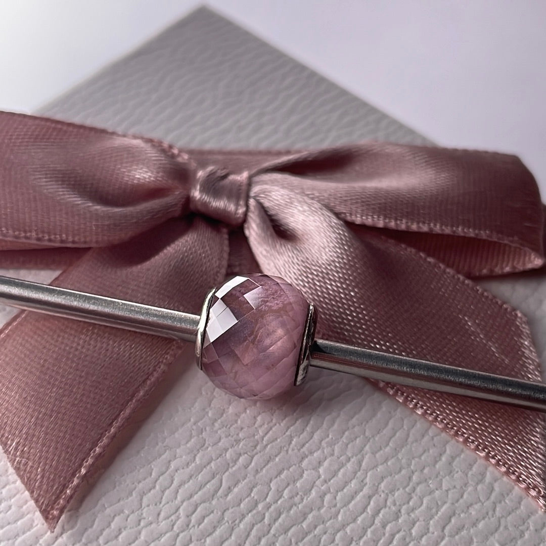 Genuine Pandora Small Facet Murano In Pink