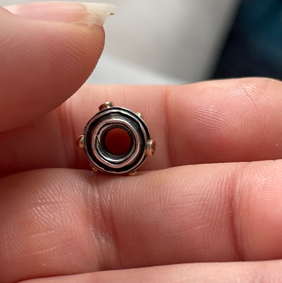 Genuine Pandora Two Tone Diamond Ripple Twinkle HTF  Charm