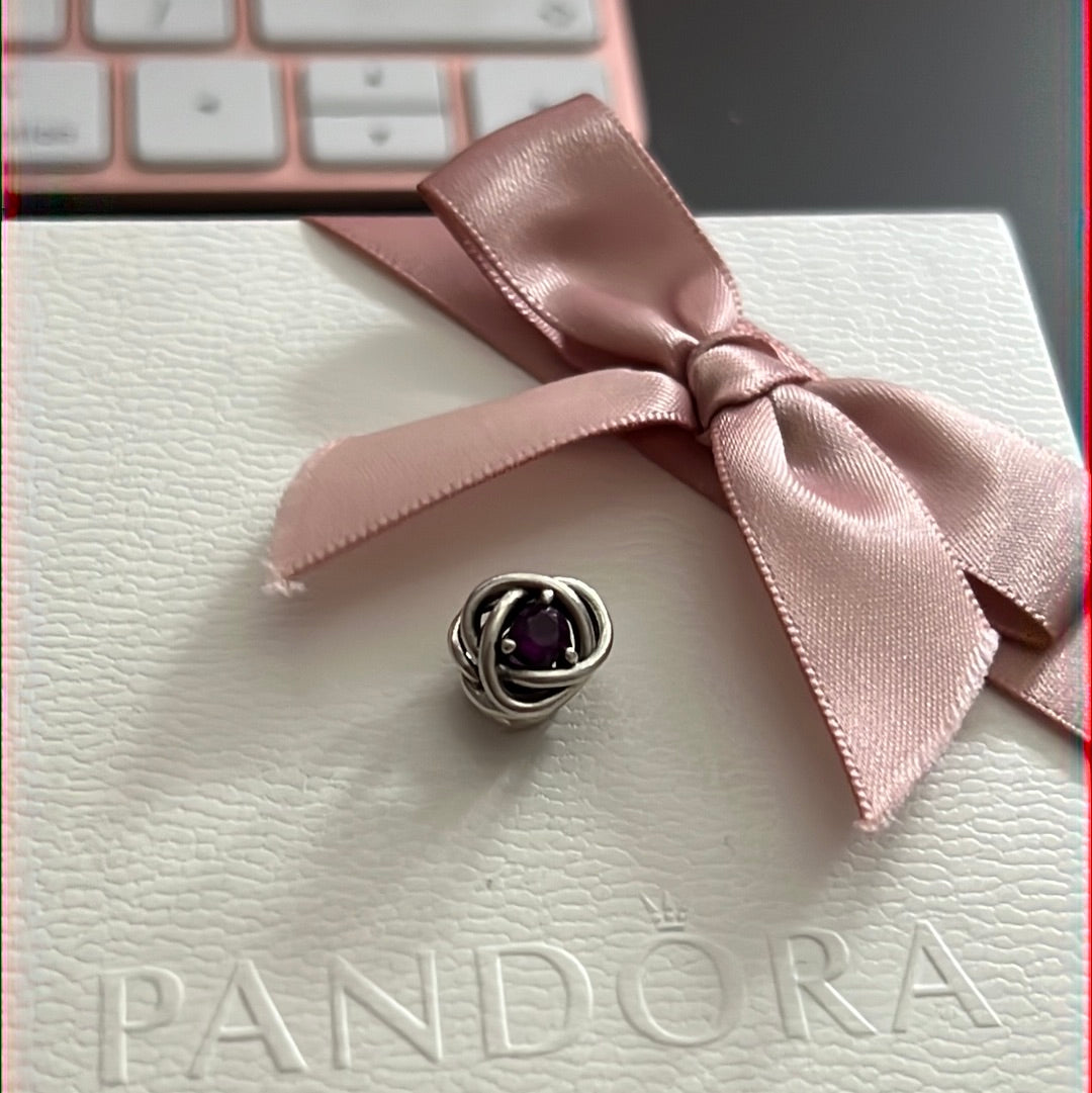Genuine Pandora Purple Heart Birthstone February Birthstone New Style Eternity