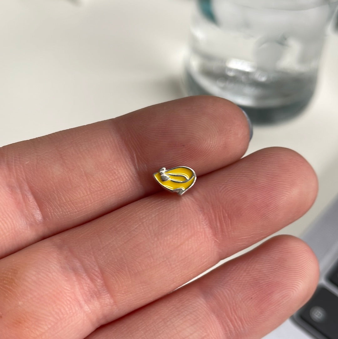 Genuine Pandora Petite Disney Minnie Shoe Yellow Enamel Memory Locket Charm