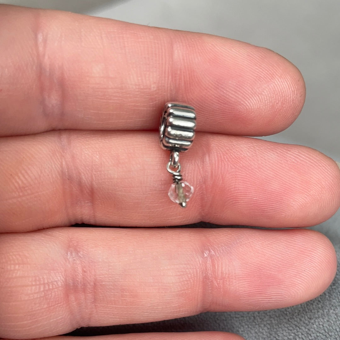 Genuine Pandora Clear Stone Retired Droplet Charm