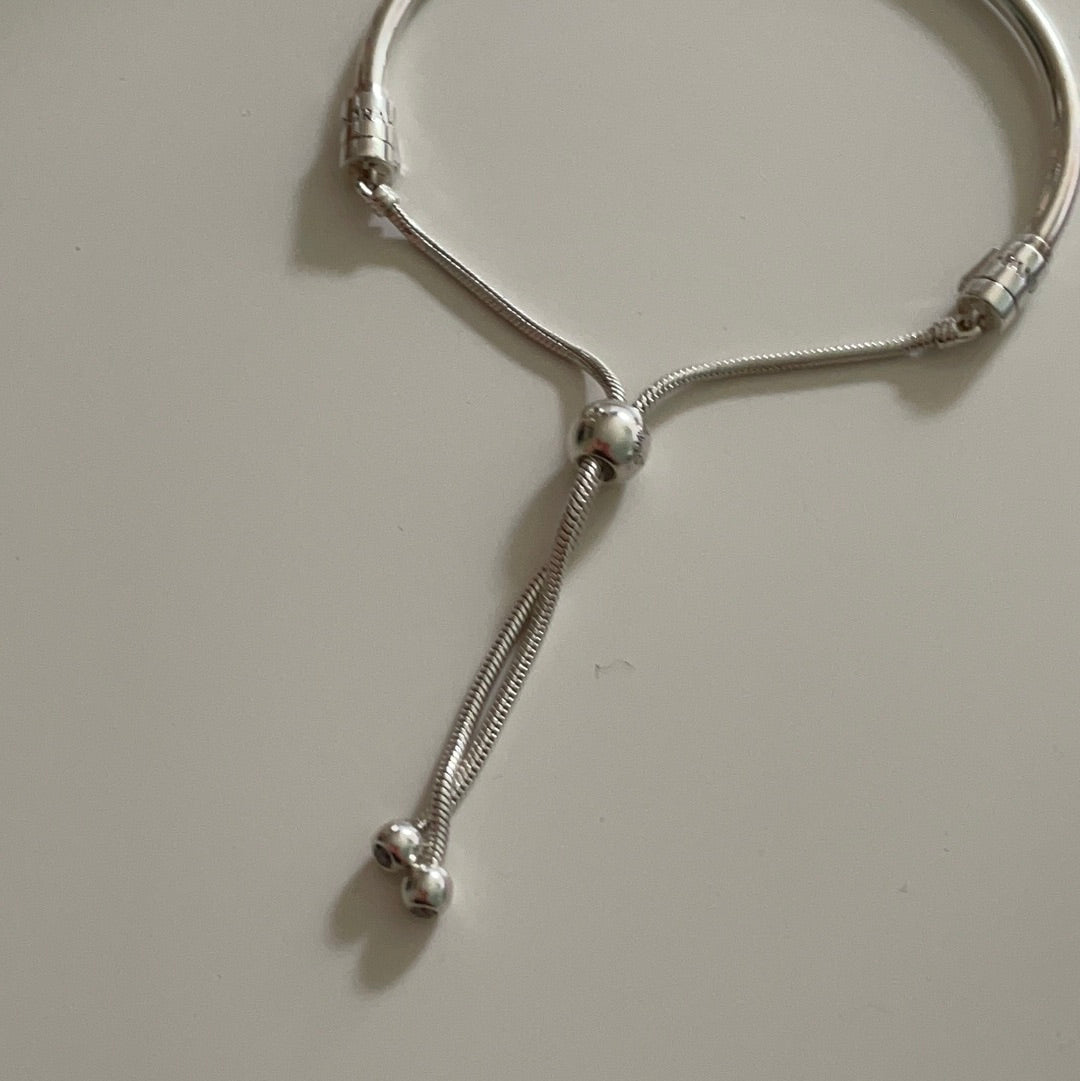 Genuine Pandora Solid Bangle Slider Bracelet Adjustable
