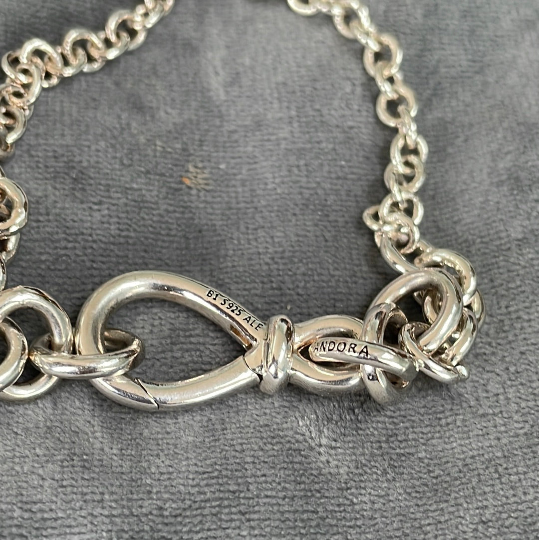 Genuine Pandora Chunky Knot Chain Bracelet Clip Clasp 20cm