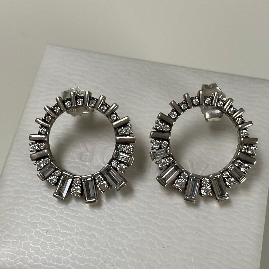 Genuine Pandora Pave & Stones Glacial Beauty Earrings Statement