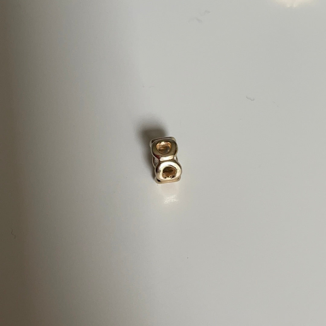 Genuine Pandora Solid 14ct Gold Circle Link Openwork Spacer Charm HTF