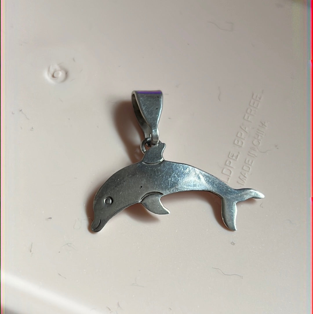 Sterling Silver Dolphin Dangle Pendant