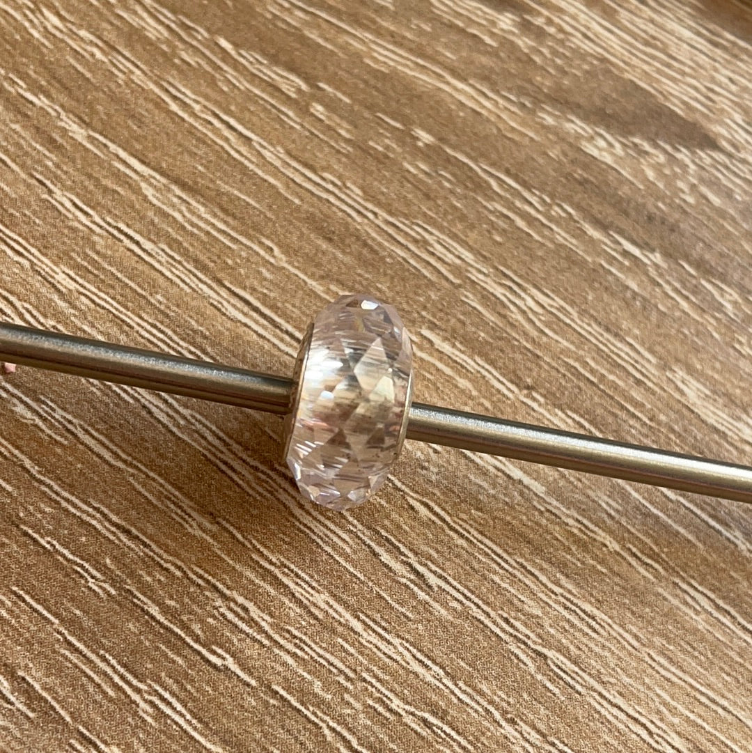 Genuine Chamilia Murano Clear Faceted Silver Charm