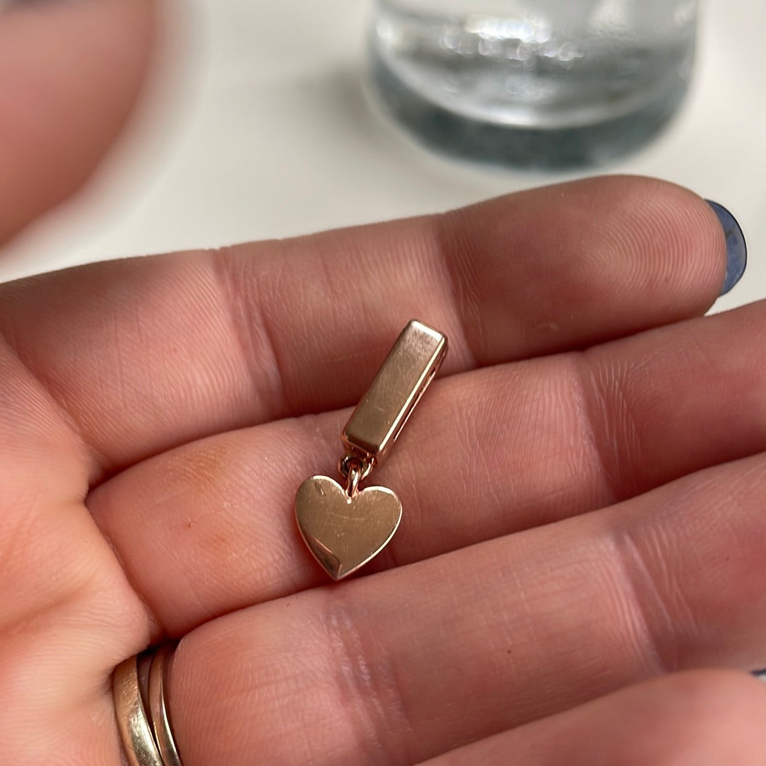 Genuine Pandora Reflexions Rose Gold Dangle Heart Clip Charm