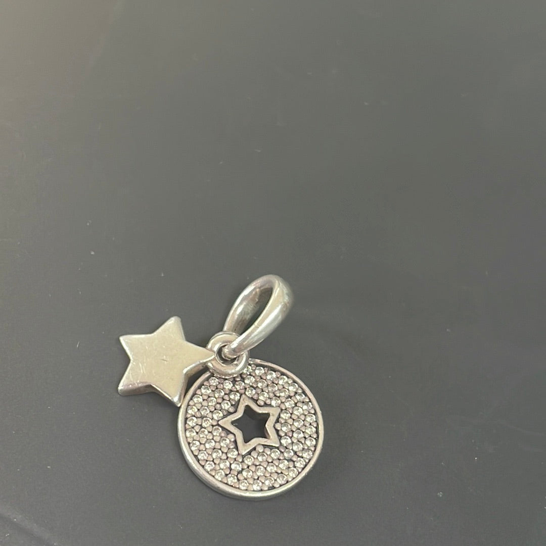 Genuine Pandora Pave Rare Star Sparkle Charm Pendant