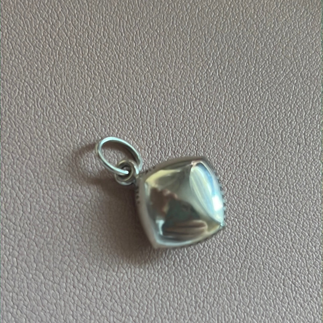 Genuine Pandora White Quartz Gemstone Pendant Dangle Rare Charm