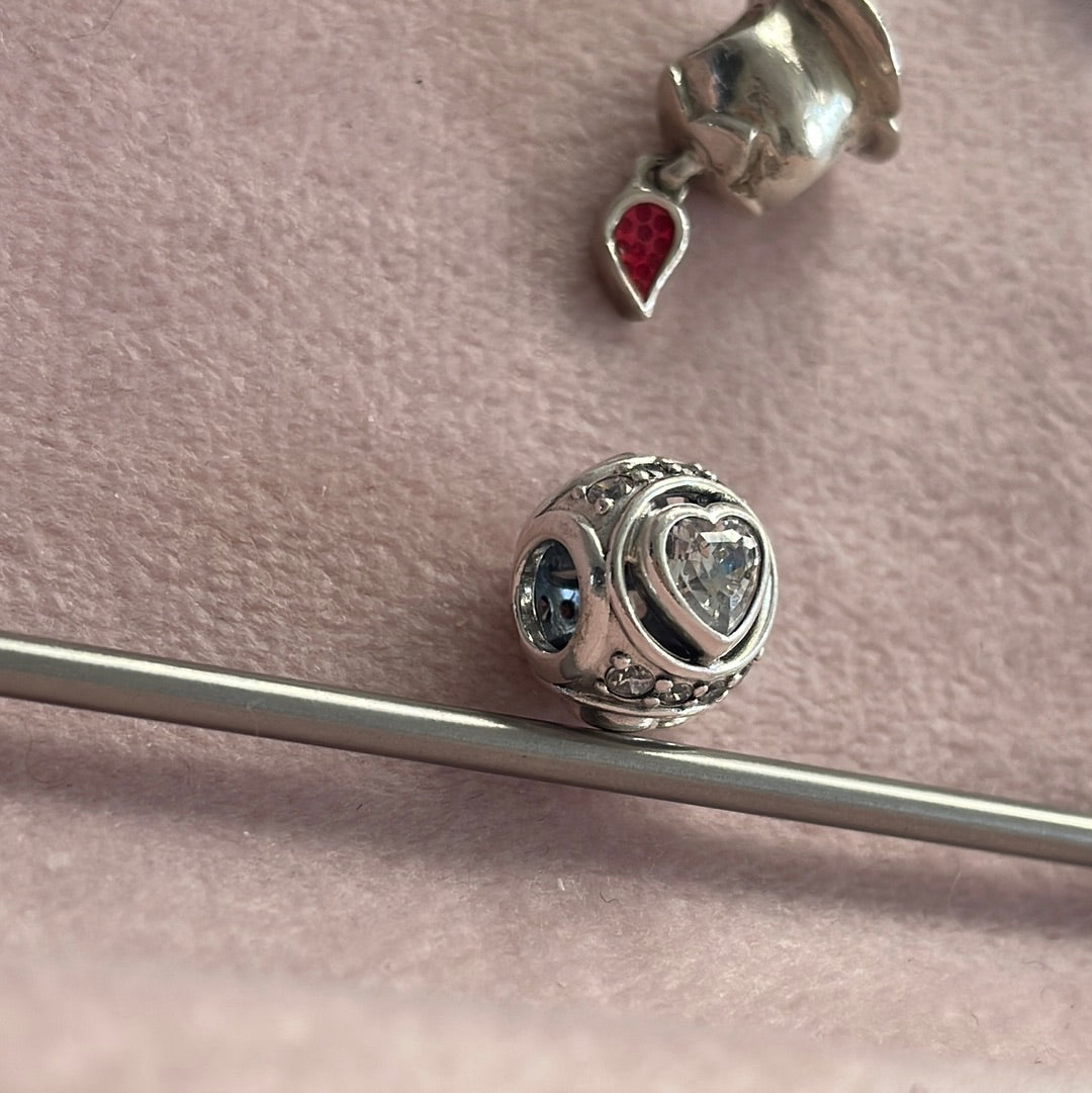 Genuine Pandora Love Heart Pave Charm