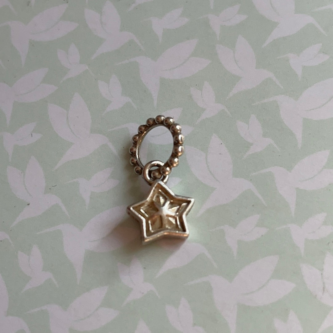 Genuine Chamilia Tiny Clear Pave Star Dangle Charm