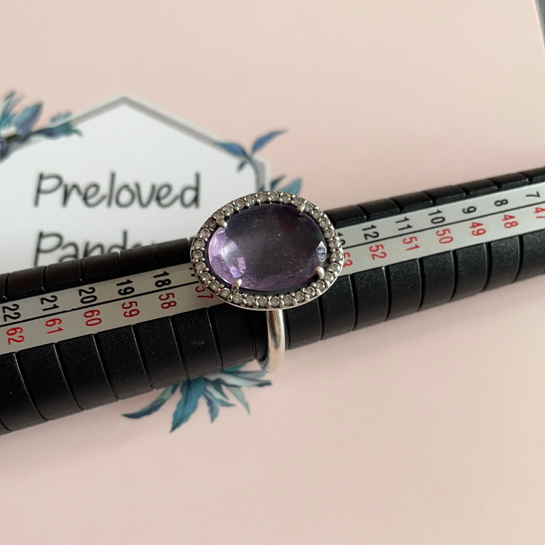 Genuine Pandora Purple Large Retired Statement ring in Size 58