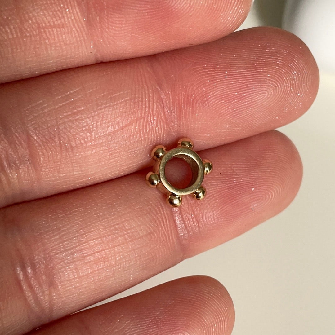 Genuine Pandora Solid 14ct Gold Dotted Spacer Charm RARE HTF