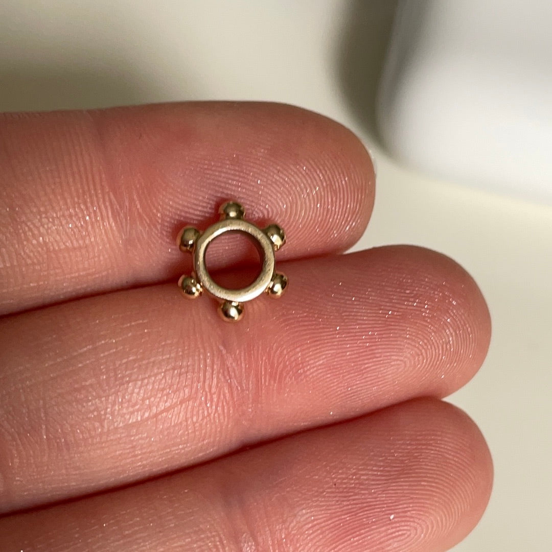 Genuine Pandora Solid 14ct Gold Dotted Spacer Charm RARE HTF