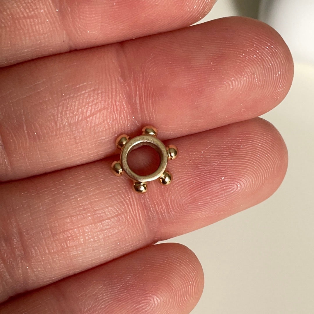 Genuine Pandora Solid 14ct Gold Dotted Spacer Charm RARE HTF