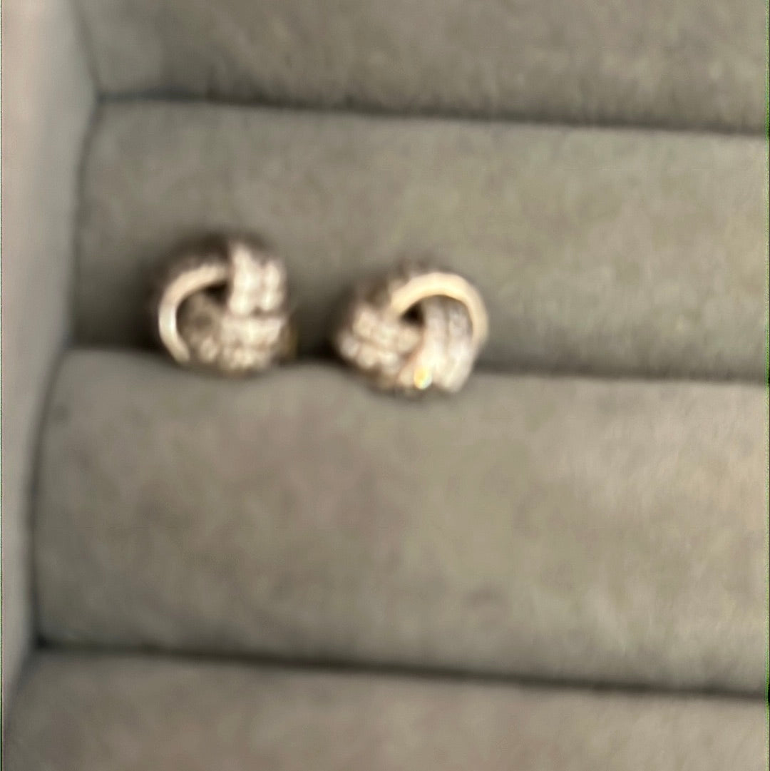 Genuine Pandora Pave Knot Earrings