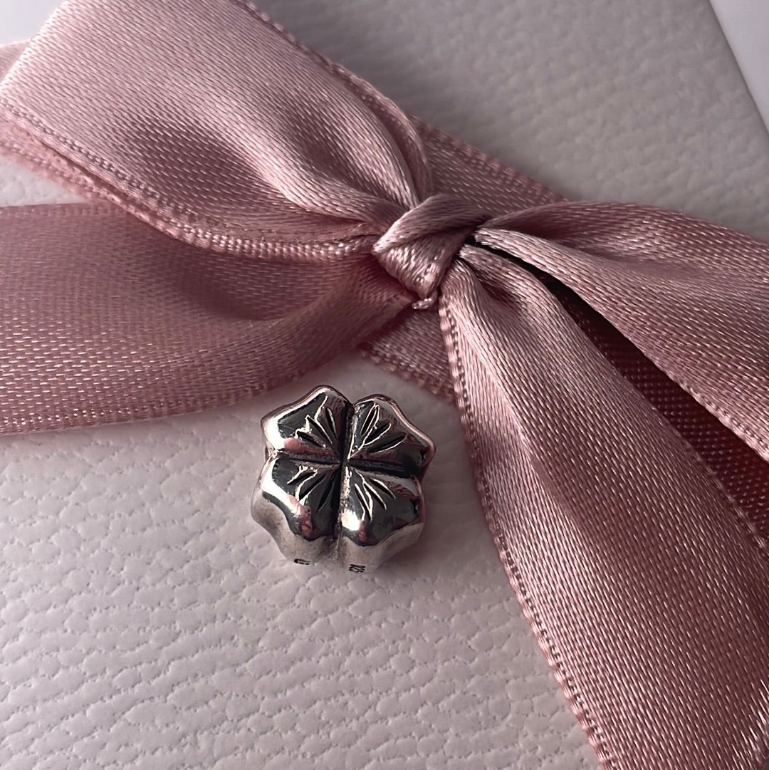 Genuine Pandora Silver Clover Flower Good Luck Charm