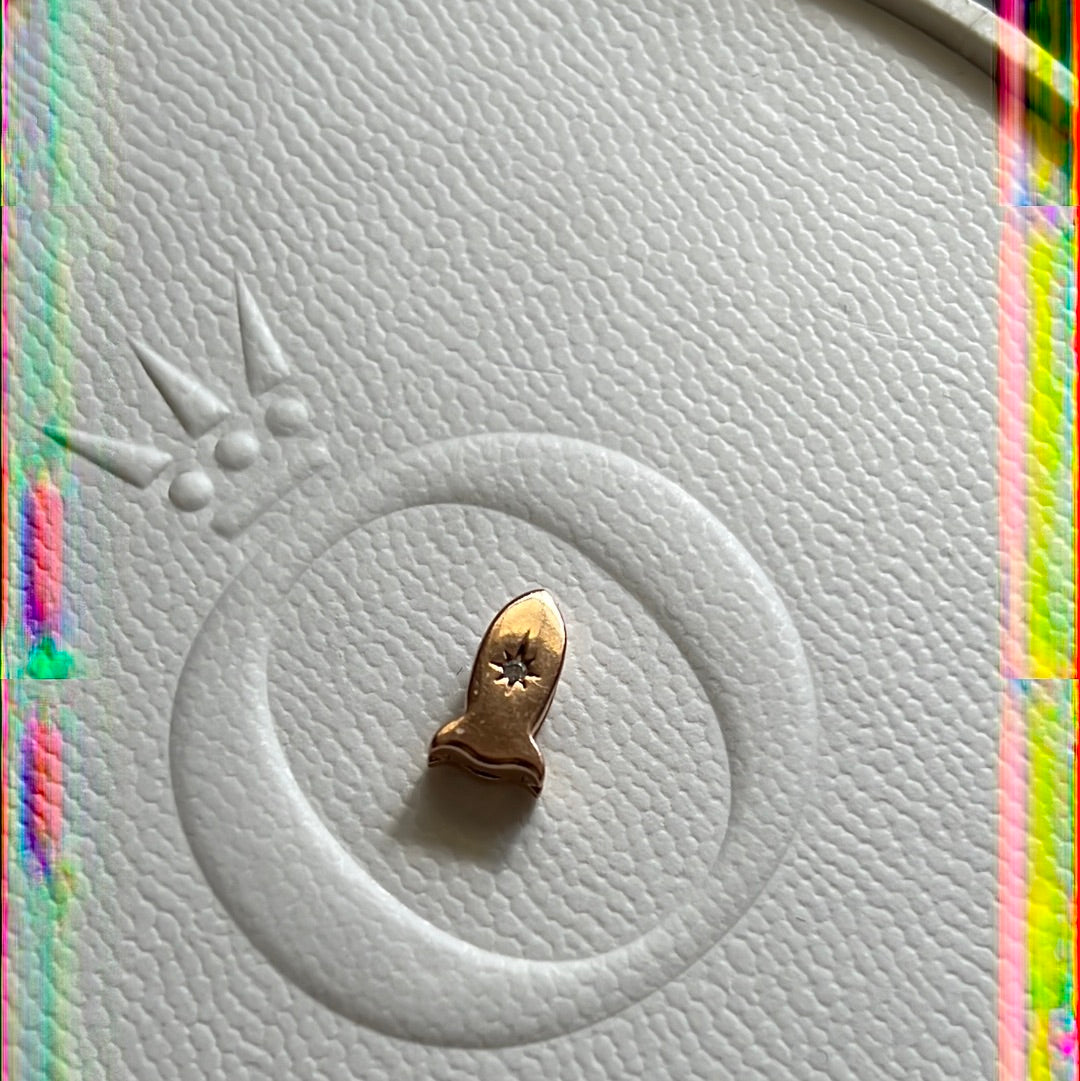 Genuine Pandora Rose Gold Reflexions Charm CZ Rocket