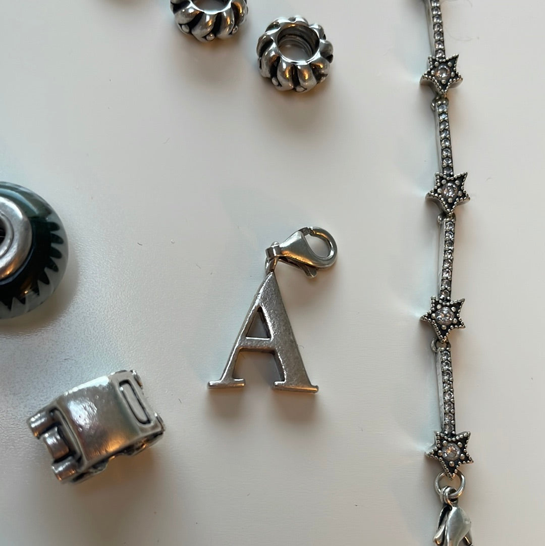 Genuine Thomas Sabo Sterling Silver A Letter Clip Charm