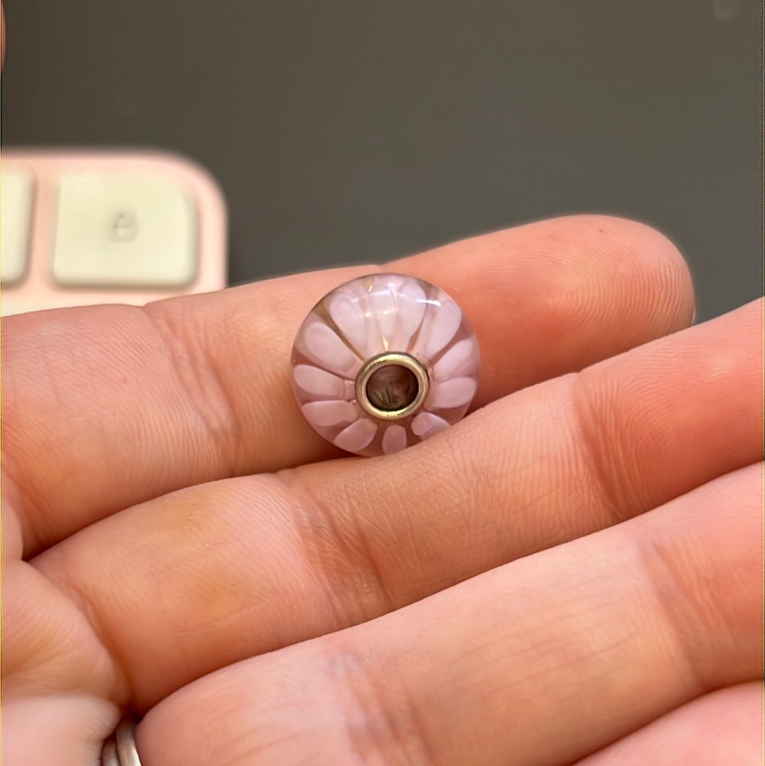 Genuine Trollbeads Pink Double Layer Petal Murano Charm