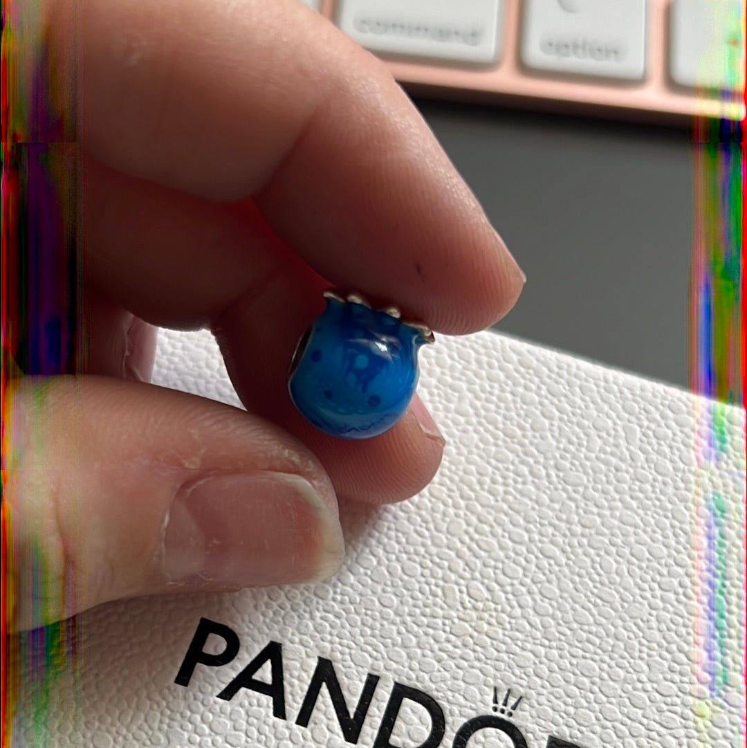 Genuine Pandora New Summer  Enamel Ocean Bubbles and Waves Octopus Charm