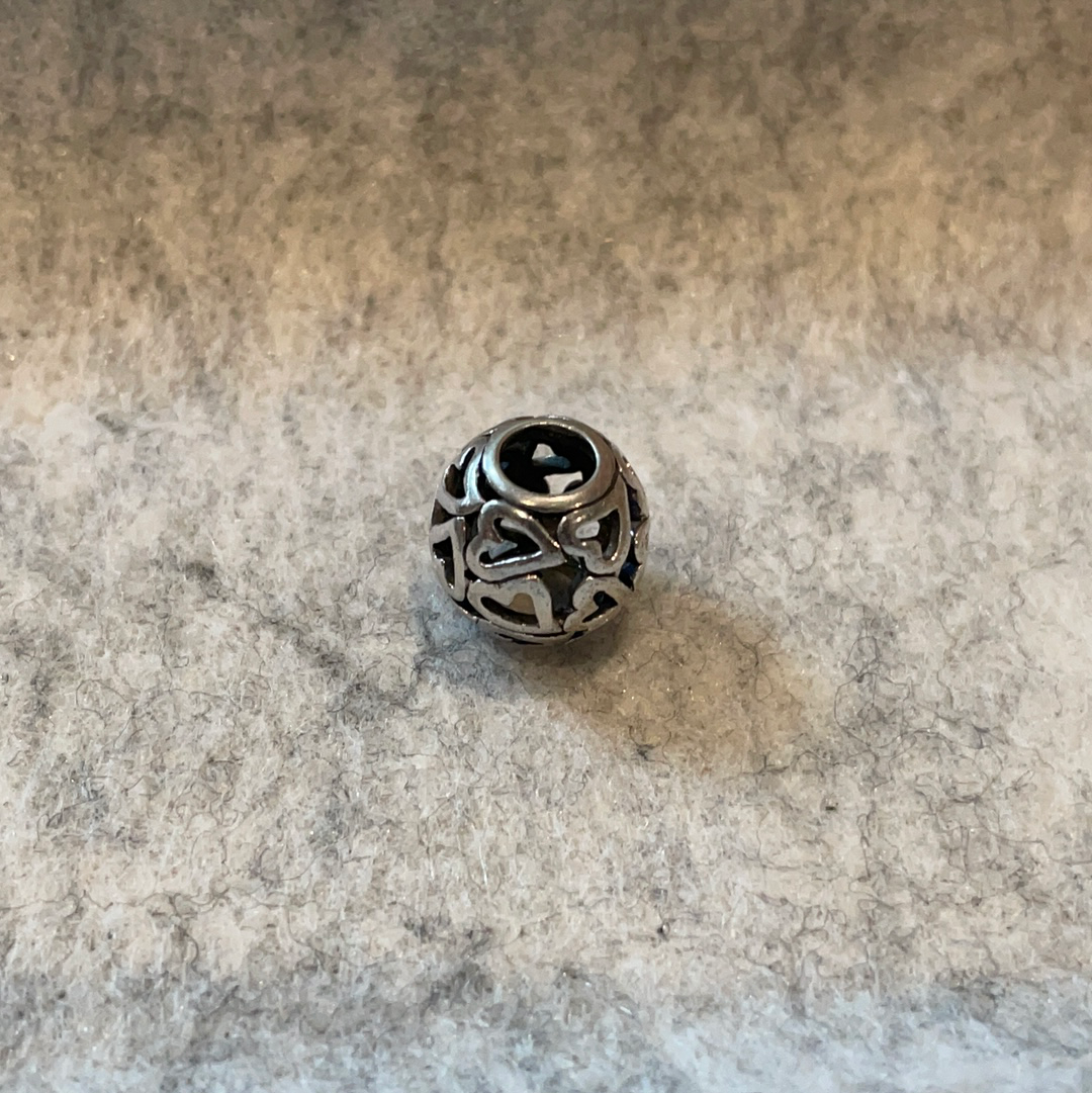 Genuine Chamilia Love Heart Open Work Charm